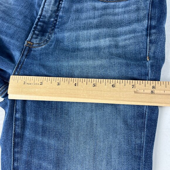 Denim Forum Jean Women 28x24 Nico Mid Rise Skinny Crop Blue Stretch Denim Tag 28 - Picture 14 of 16